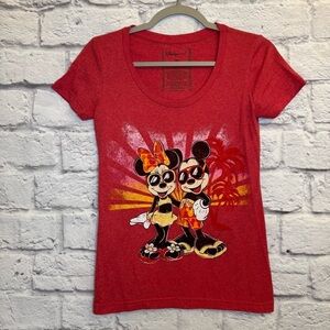 Minnie & Mickey Mouse Disney Store scoop neck Tee XS